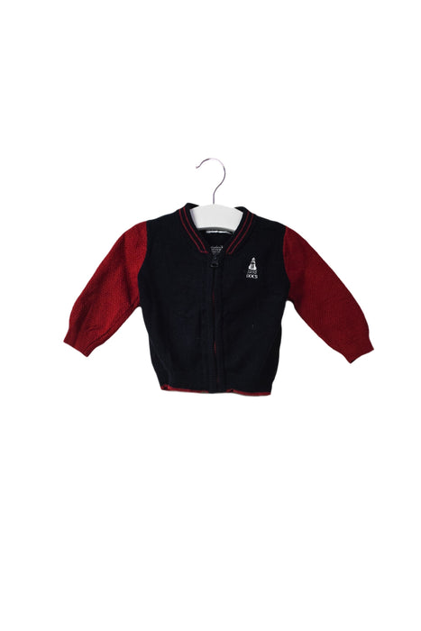 A Navy Zippered Sweatshirts from IKKS in size 0-3M for boy. (Front View)