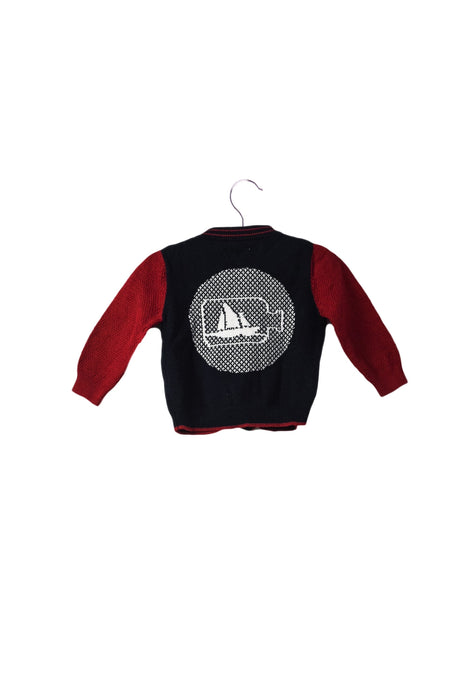 A Navy Zippered Sweatshirts from IKKS in size 0-3M for boy. (Back View)