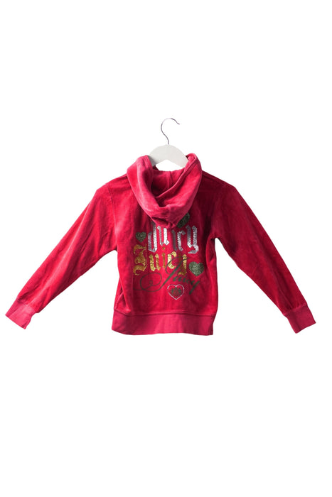 A Pink Zippered Sweatshirts from Juicy Couture in size 6T for girl. (Back View)