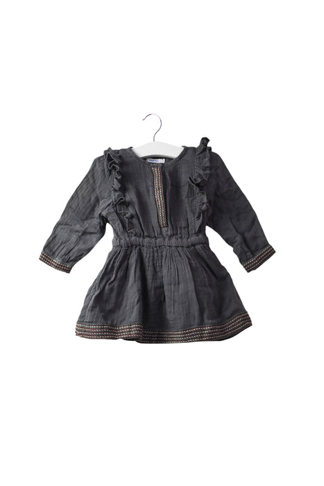 A Grey Long Sleeve Dresses from Bout'Chou in size 3-6M for girl. (Front View)