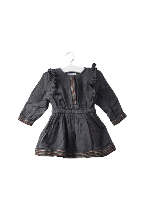 A Grey Long Sleeve Dresses from Bout'Chou in size 3-6M for girl. (Front View)