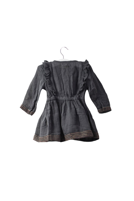 A Grey Long Sleeve Dresses from Bout'Chou in size 3-6M for girl. (Back View)