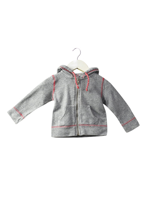 A Grey Zippered Sweatshirts from Zef in size 6-12M for girl. (Front View)