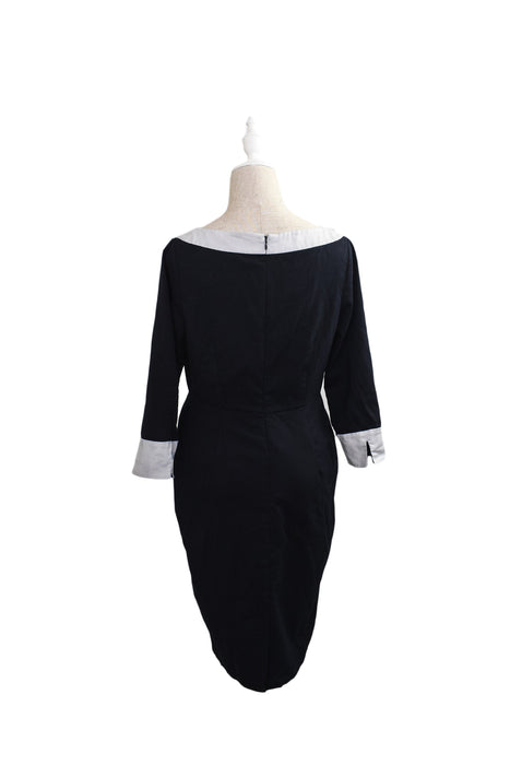 A Navy Long Sleeve Dresses from Seraphine in size S for maternity. (Back View)