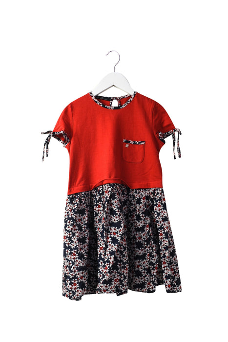 A Navy Short Sleeve Dresses from Carolina Herrera in size 6T for girl. (Front View)