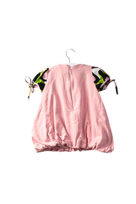A Pink Short Sleeve Dresses from Emilio Pucci in size 3-6M for girl. (Back View)