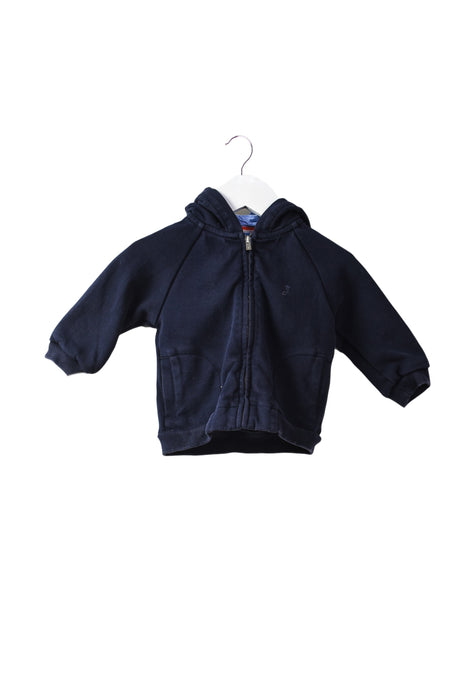 A Navy Zippered Sweatshirts from Jacadi in size 6-12M for boy. (Front View)