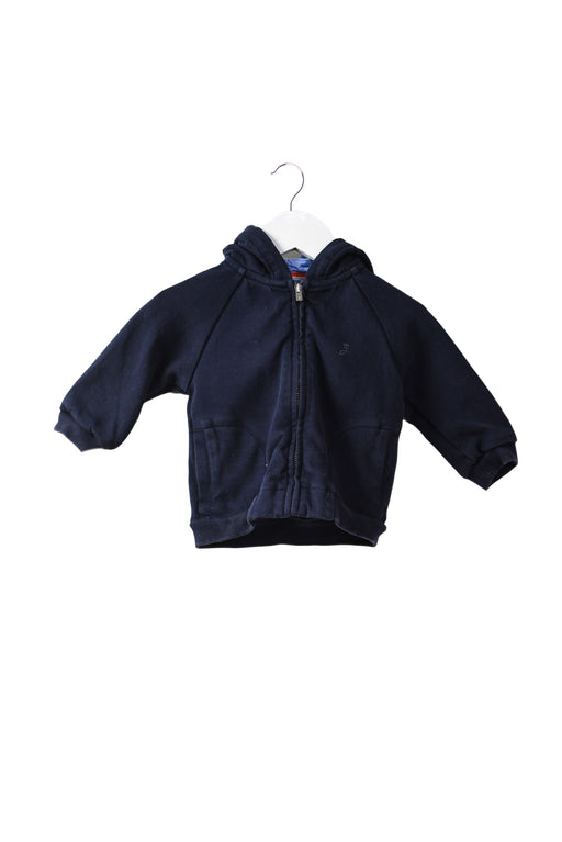 A Navy Zippered Sweatshirts from Jacadi in size 6-12M for boy. (Front View)