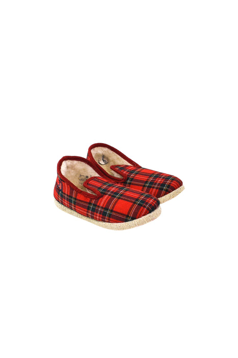A Red Slippers from Jacadi in size 6T for girl. (Front View)