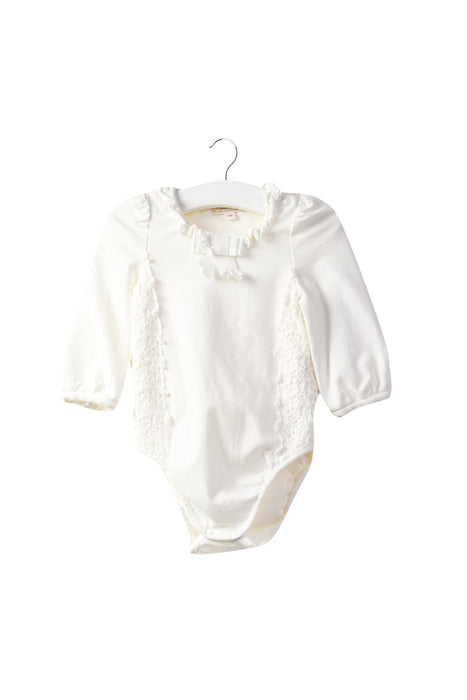 A White Long Sleeve Bodysuits from Nicholas & Bears in size 6-12M for girl. (Front View)