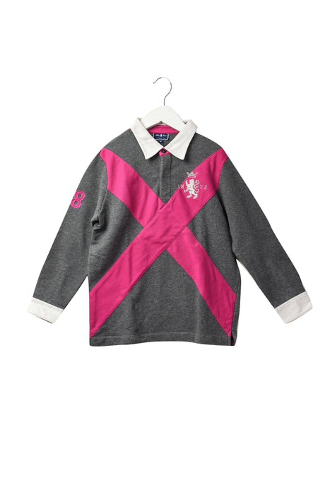 A Grey Long Sleeve Polos from Nicholas & Bears in size 8Y for boy. (Front View)