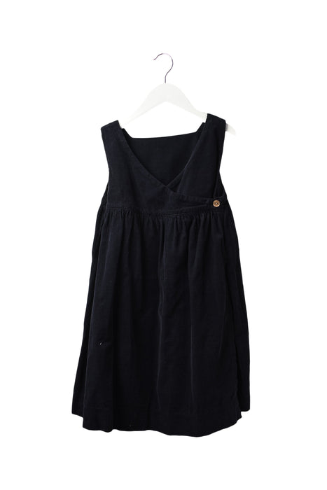 A Navy Sleeveless Dresses from Les Enfantines in size 6T for girl. (Front View)
