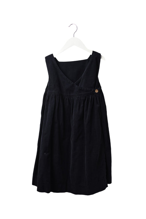 A Navy Sleeveless Dresses from Les Enfantines in size 6T for girl. (Front View)