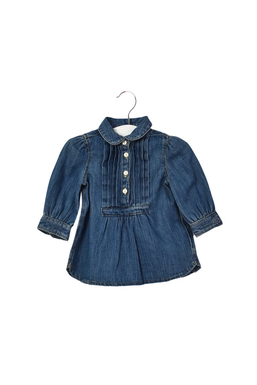 A Blue Long Sleeve Dresses from Ralph Lauren in size 0-3M for girl. (Front View)