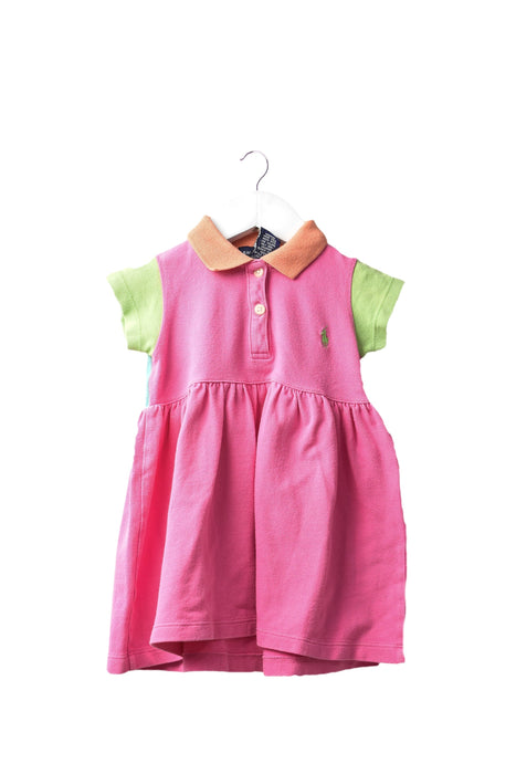 A Pink Short Sleeve Dresses from Ralph Lauren in size 6-12M for girl. (Front View)