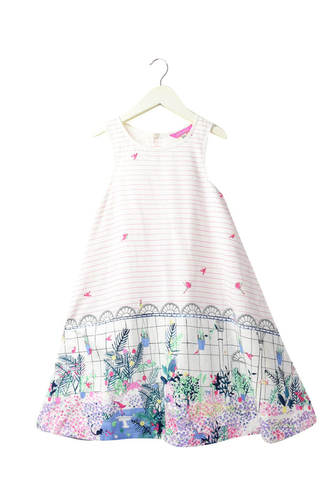 A White Sleeveless Dresses from Joules in size 6T for girl. (Front View)