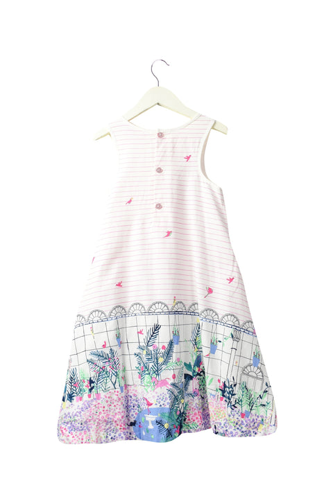 A White Sleeveless Dresses from Joules in size 6T for girl. (Back View)