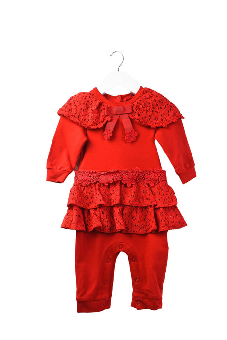 A Red Long Sleeve Jumpsuits from Nicholas & Bears in size 3-6M for girl. (Front View)