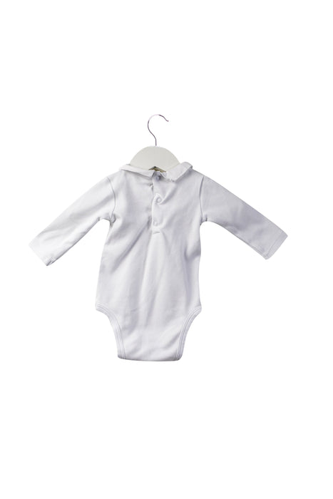 A White Long Sleeve Bodysuits from Jacadi in size 0-3M for girl. (Back View)