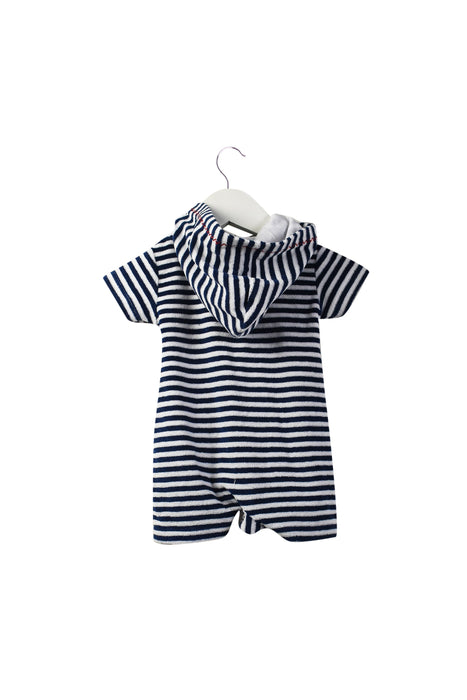 A Navy Short Sleeve Rompers from Kissy Kissy in size 0-3M for boy. (Back View)
