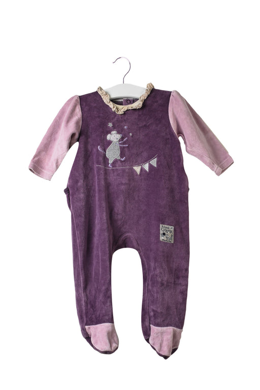 A Purple Long Sleeve Jumpsuits from Moulin Roty in size 3-6M for girl. (Front View)