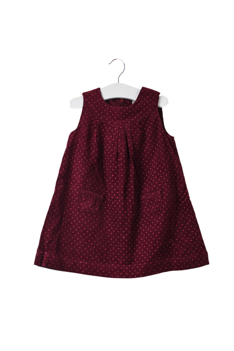 A Red Sleeveless Dresses from Cyrillus in size 6-12M for girl. (Front View)
