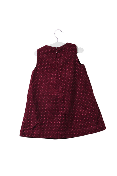 A Red Sleeveless Dresses from Cyrillus in size 6-12M for girl. (Back View)