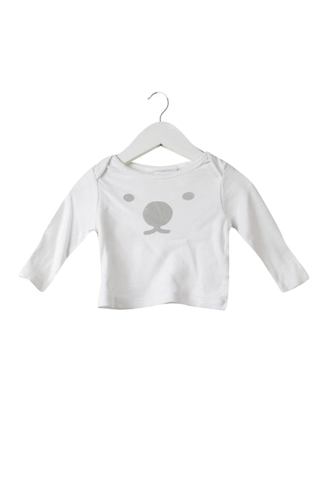 A White Long Sleeve Tops from The Little White Company in size 0-3M for neutral. (Front View)