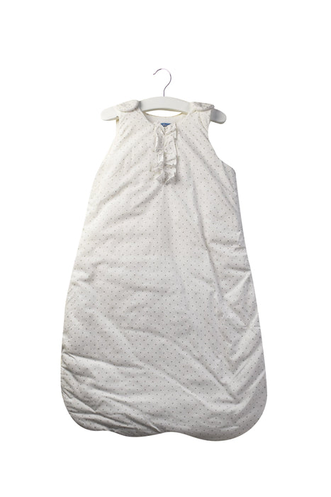 A White Sleepsacs from Jacadi in size 0-3M for girl. (Front View)