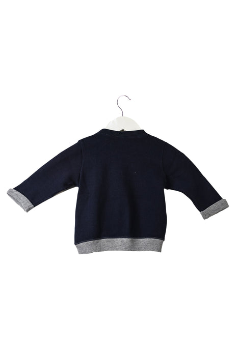 A Navy Crewneck Sweatshirts from Petit Bateau in size 6-12M for boy. (Back View)