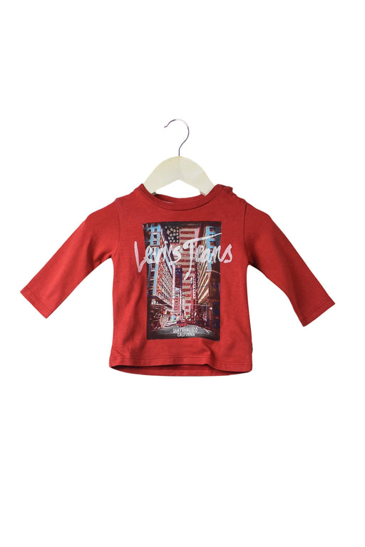 A Red Long Sleeve Tops from Levi's in size 3-6M for girl. (Front View)