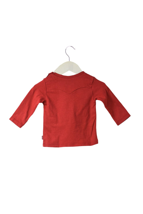 A Red Long Sleeve Tops from Levi's in size 3-6M for girl. (Back View)