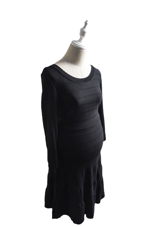 A Black Long Sleeve Dresses from Seraphine in size S for maternity. (Front View)