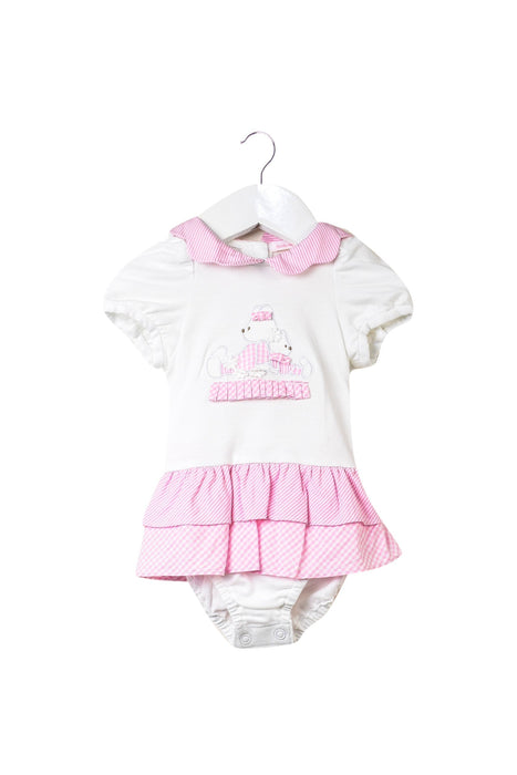 A Pink Short Sleeve Bodysuits from Nicholas & Bears in size 0-3M for girl. (Front View)