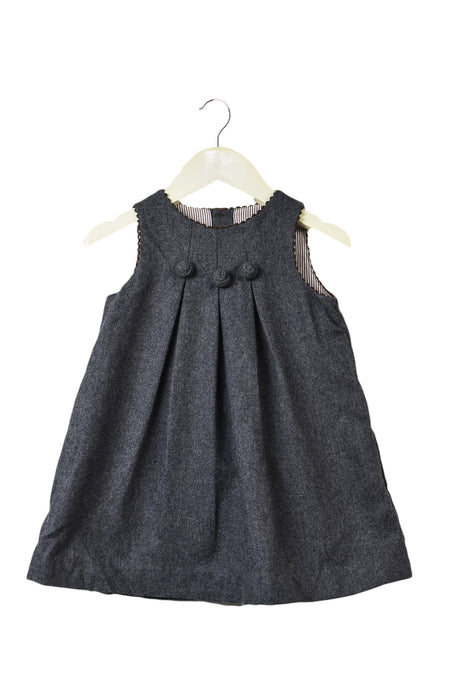 A Grey Sleeveless Dresses from Jacadi in size 6-12M for girl. (Front View)