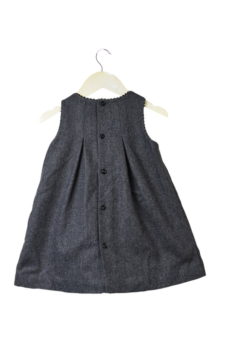 A Grey Sleeveless Dresses from Jacadi in size 6-12M for girl. (Back View)
