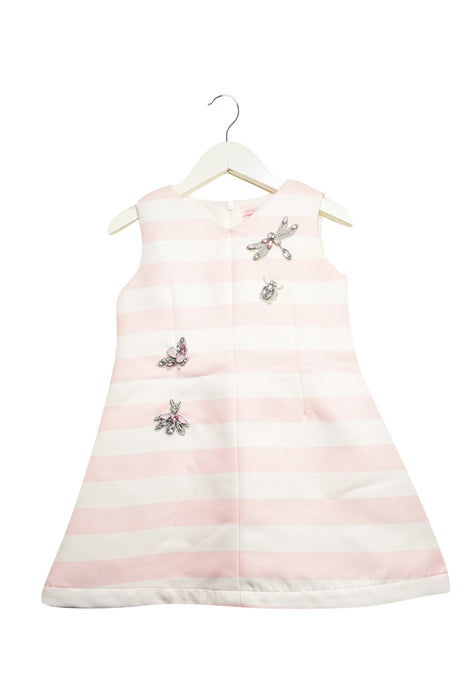 A Pink Sleeveless Dresses from Gingersnaps in size 2T for girl. (Front View)