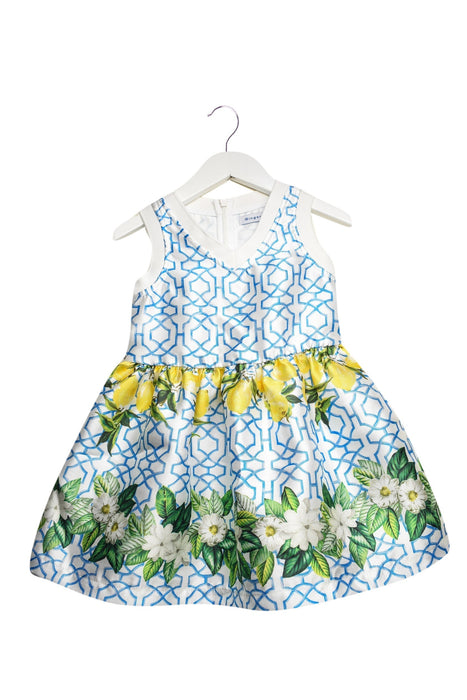 A Blue Sleeveless Dresses from Gingersnaps in size 2T for girl. (Front View)