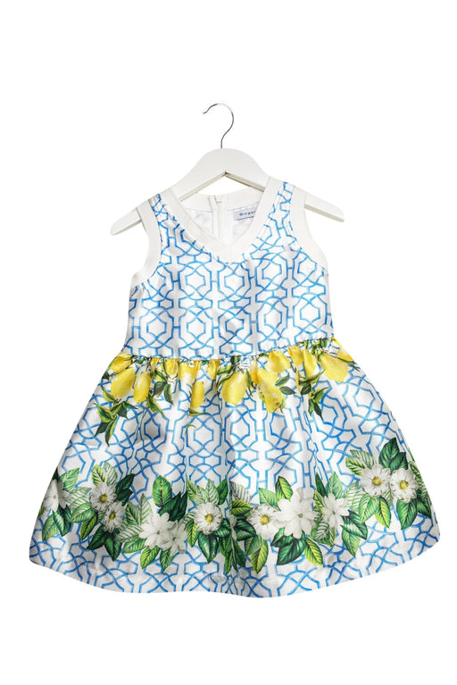 A Blue Sleeveless Dresses from Gingersnaps in size 2T for girl. (Front View)
