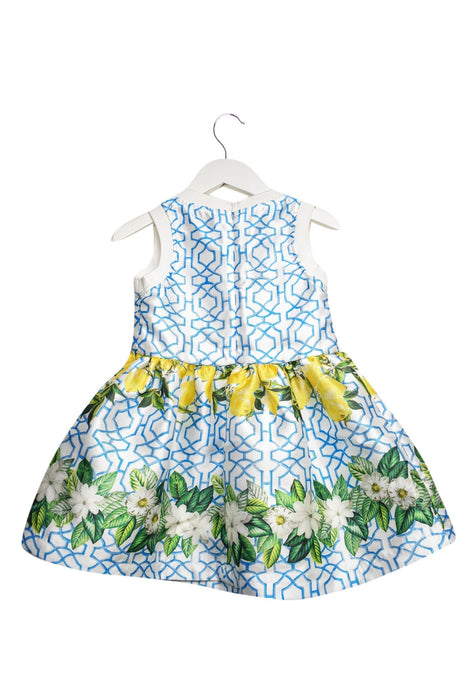 A Blue Sleeveless Dresses from Gingersnaps in size 2T for girl. (Back View)