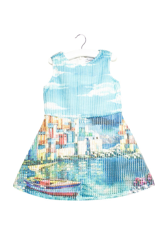 A Blue Sleeveless Dresses from Gingersnaps in size 2T for girl. (Front View)