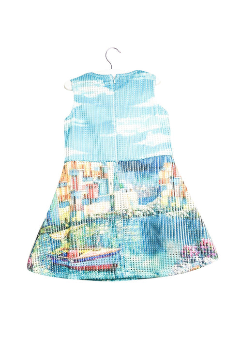 A Blue Sleeveless Dresses from Gingersnaps in size 2T for girl. (Back View)
