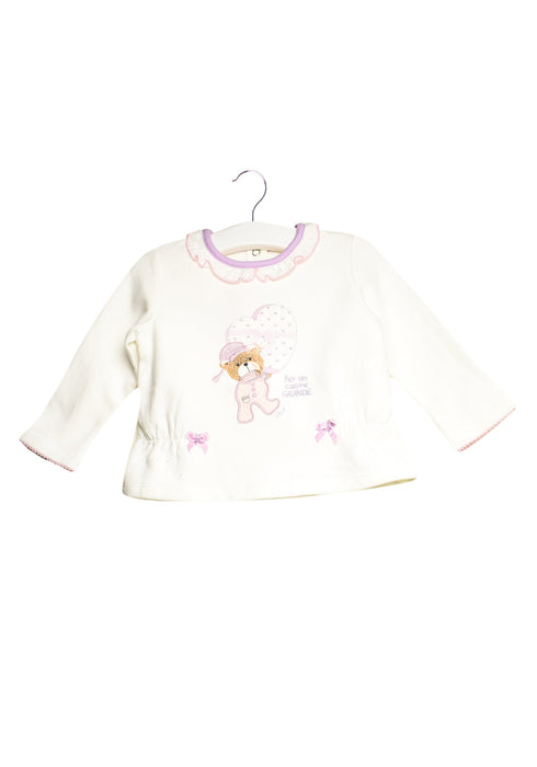A White Long Sleeve Tops from Chicco in size 6-12M for girl. (Front View)