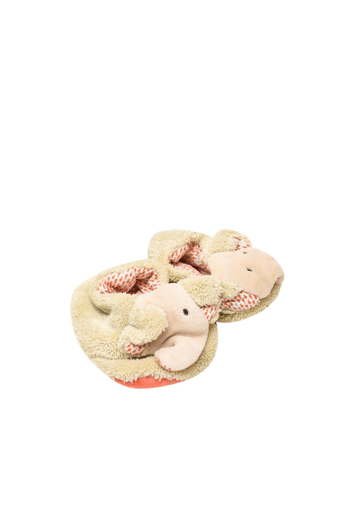 A Beige Boots & Booties from Moulin Roty in size 0-3M for neutral. (Front View)