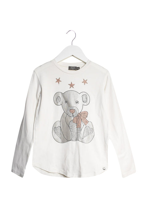 A White Long Sleeve Tops from Microbe by Miss Grant in size 6T for girl. (Front View)