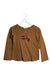 A Brown Long Sleeve Tops from Bonpoint in size 6T for girl. (Front View)