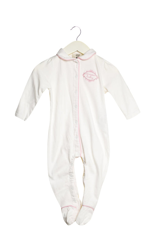 A White Long Sleeve Jumpsuits from Armani in size 6-12M for girl. (Front View)