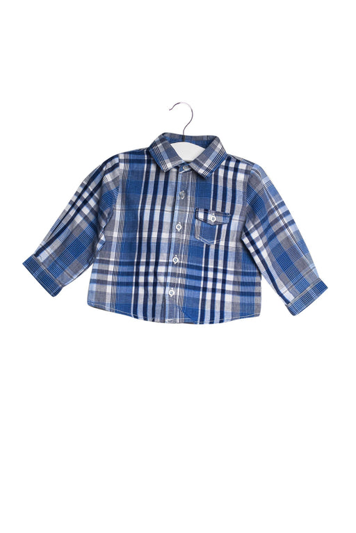 A Blue Shirts from The Little White Company in size 3-6M for boy. (Front View)
