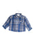 A Blue Shirts from The Little White Company in size 3-6M for boy. (Front View)