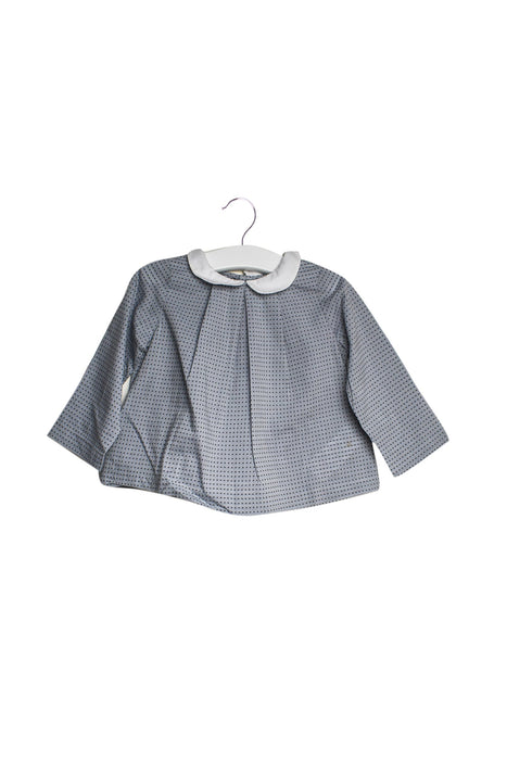 A Grey Long Sleeve Tops from Jacadi in size 6-12M for girl. (Front View)
